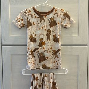 Little Sleepies Brown and Cream Kids Pajama Set